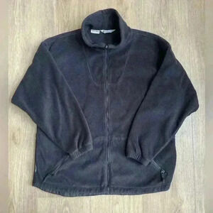 Columbia Women’s Full Zip Fleece Jacket 2XL Black Adjustable Cinch Waist